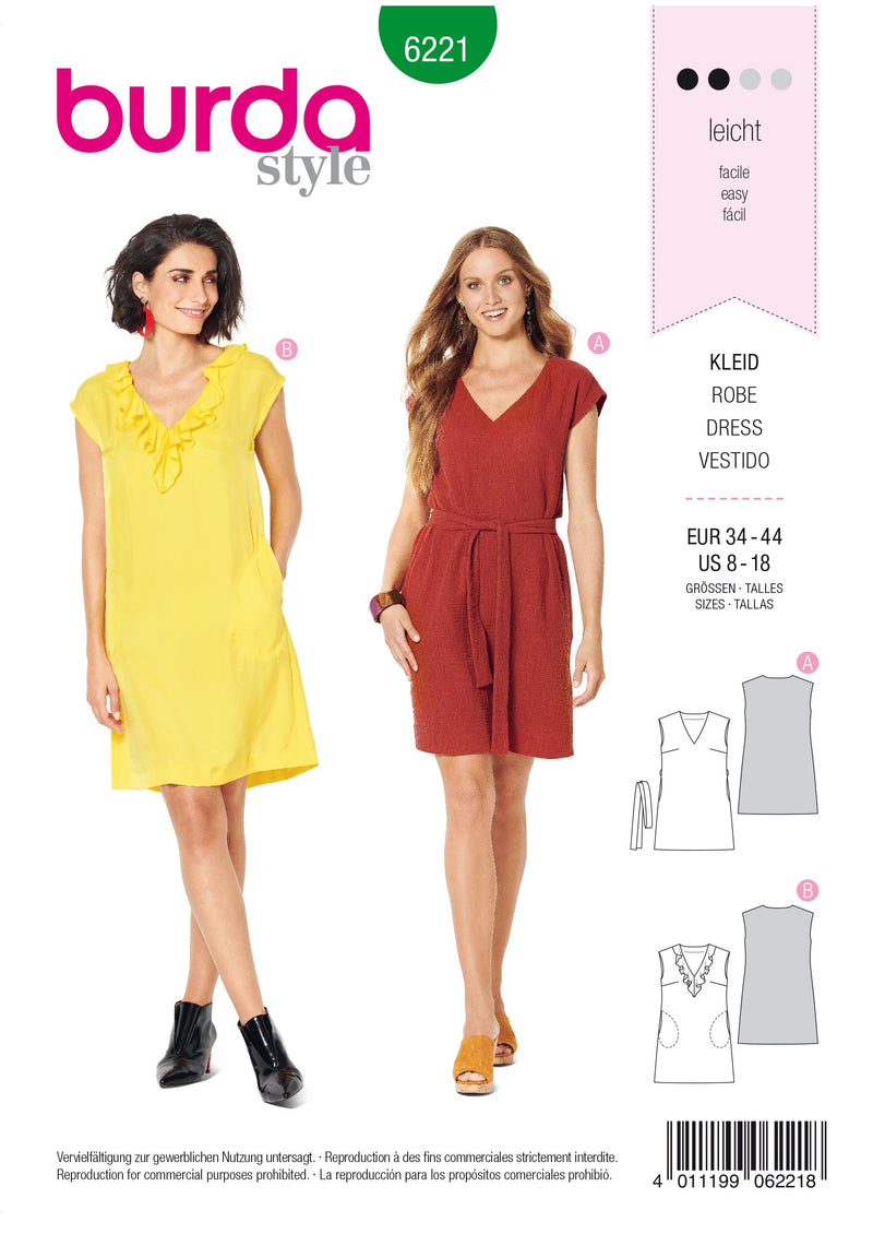 Burda Style Misses Dress Sewing Pattern for Stylish Creations B6221
