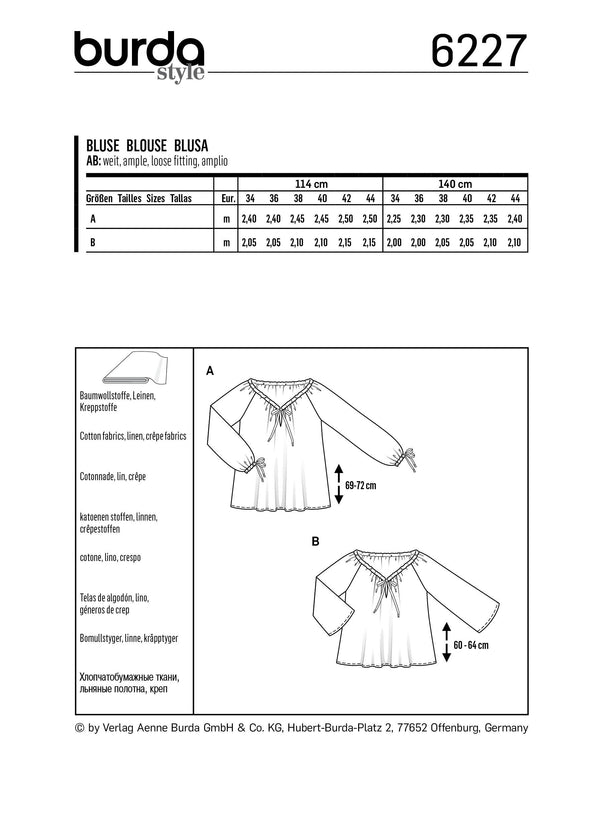 Burda Style Misses Top/Vest Sewing Pattern for Stylish Creations B6227