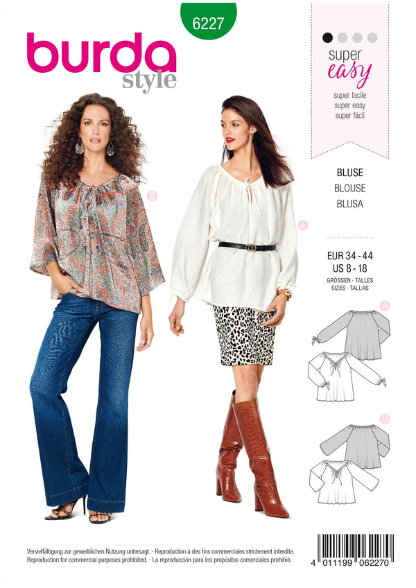 Burda Style Misses Top/Vest Sewing Pattern for Stylish Creations B6227