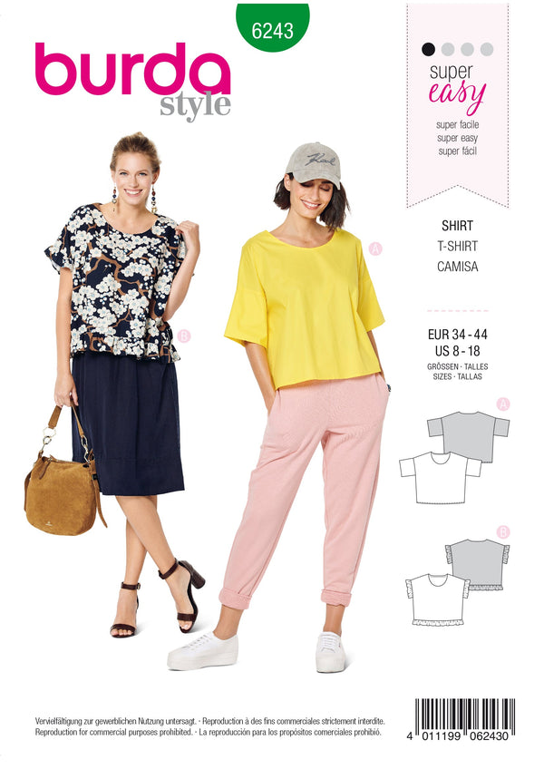 Burda Style Misses Top/Vest Sewing Pattern for Stylish Creations B6243
