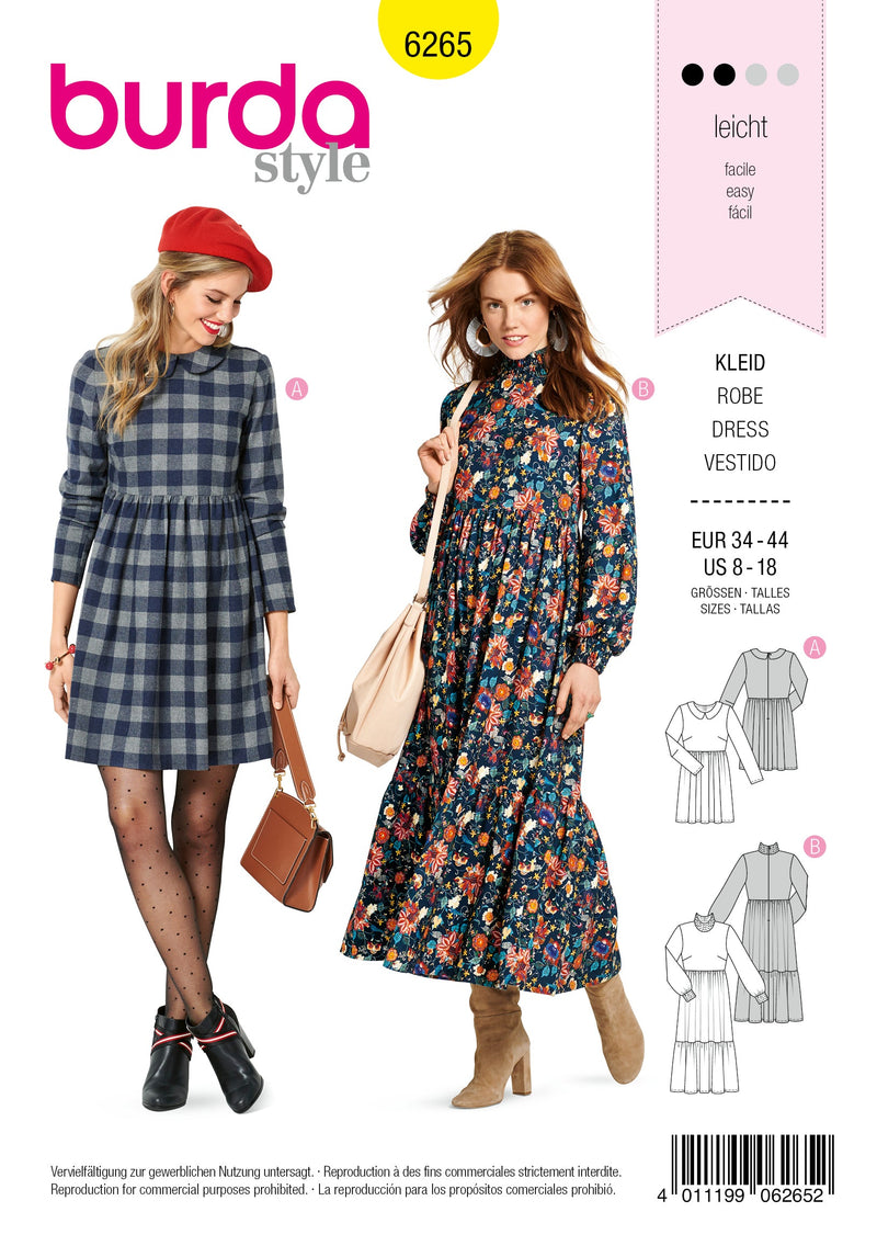 Burda Style Misses Dress Sewing Pattern for Stylish Creations B6265
