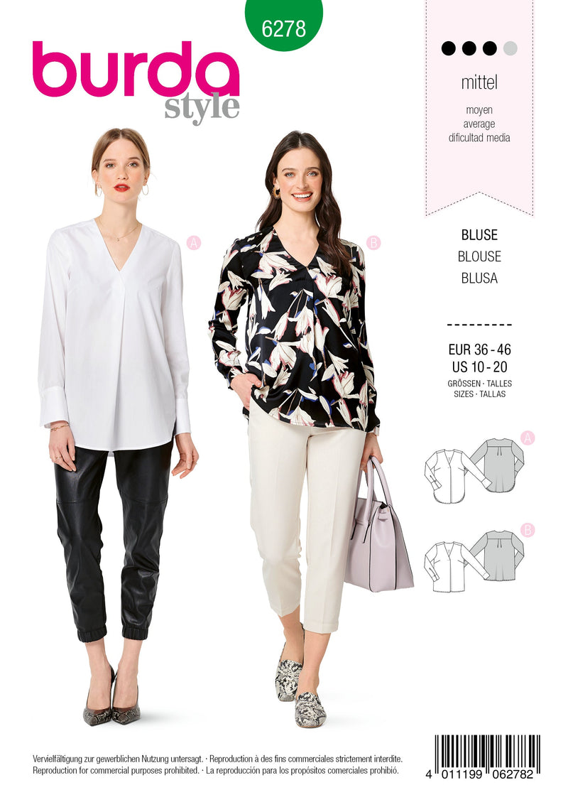 Burda Style Plus Size Top/Vest Sewing Pattern for Stylish Creations B6278