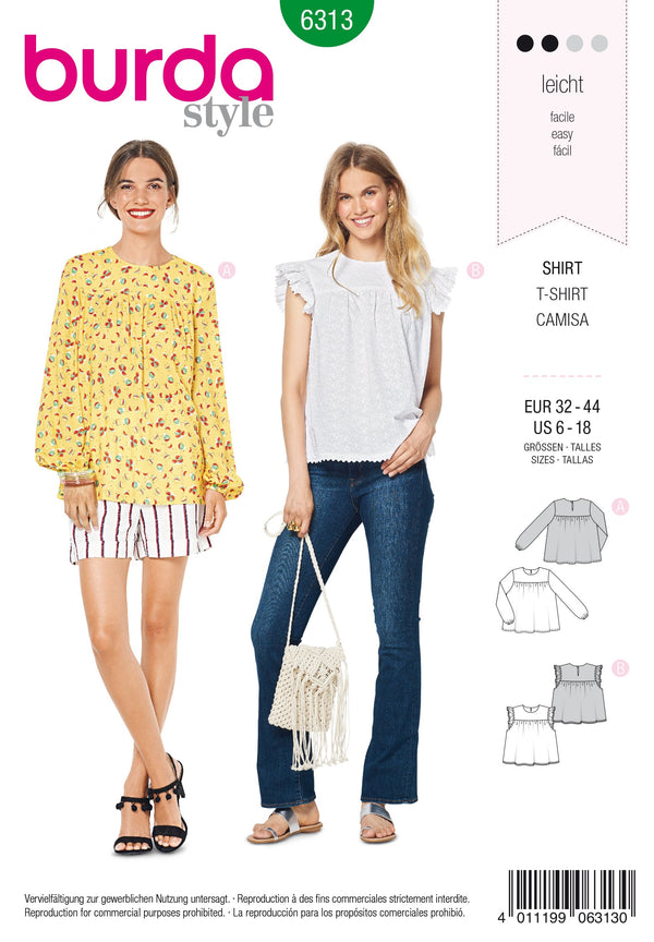 Burda Style Misses Top/Vest Sewing Pattern for Stylish Creations B6313