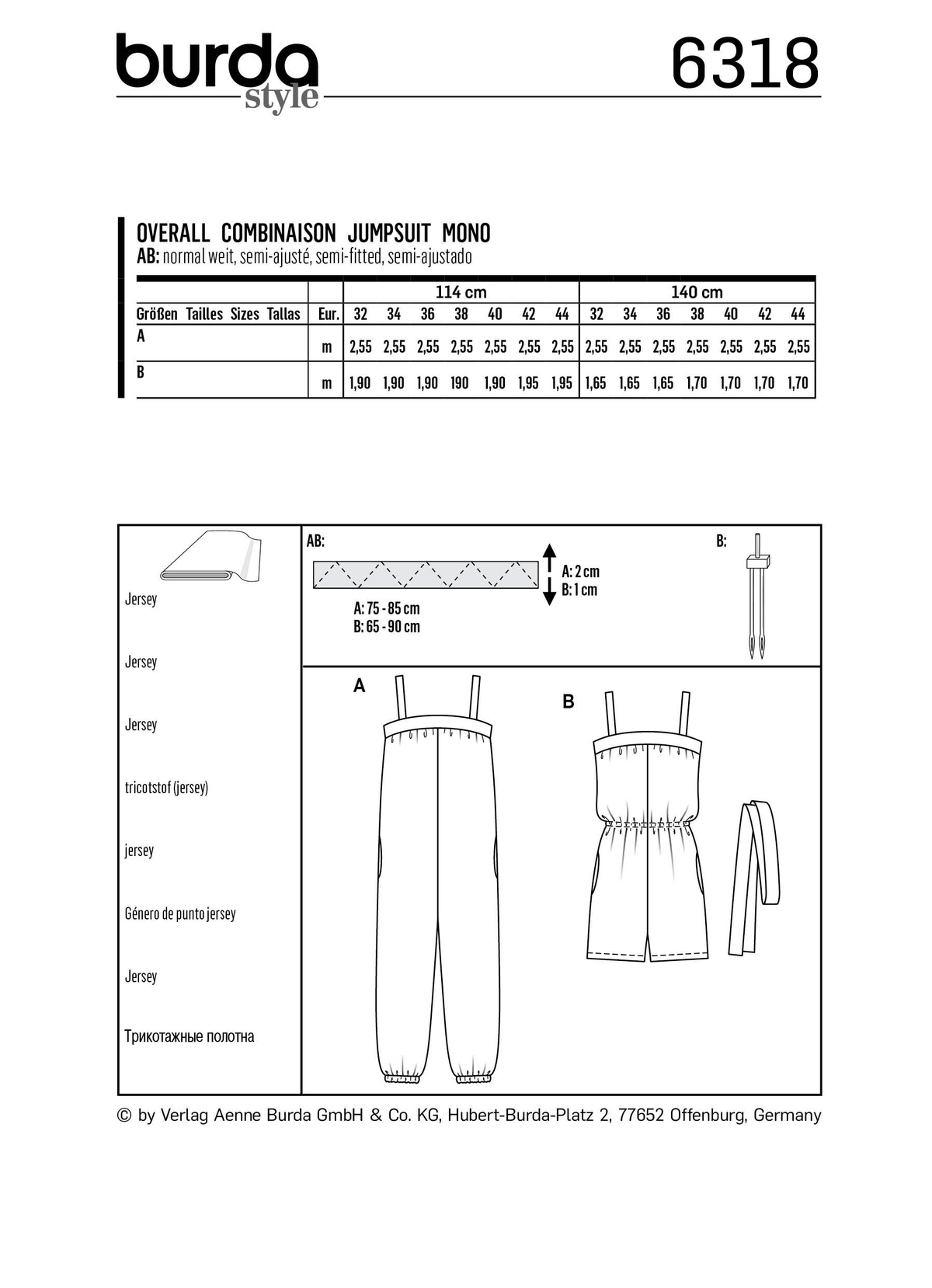 Burda Style Misses Sportswear Sewing Pattern for Stylish Outfits B6318