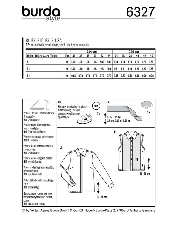 Burda Style Misses Top/Vest Sewing Pattern for Stylish Creations B6327