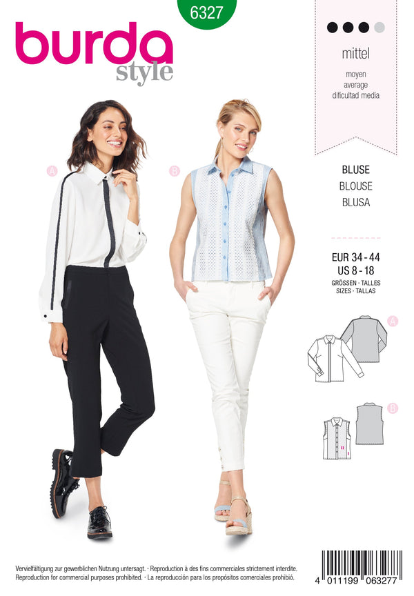 Burda Style Misses Top/Vest Sewing Pattern for Stylish Creations B6327