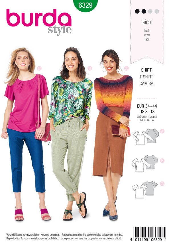 Burda Style Misses Top/Vest Sewing Pattern for Stylish Creations B6329