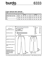 Burda Style Misses Skirt/Pants Sewing Pattern for Stylish Creations B6333