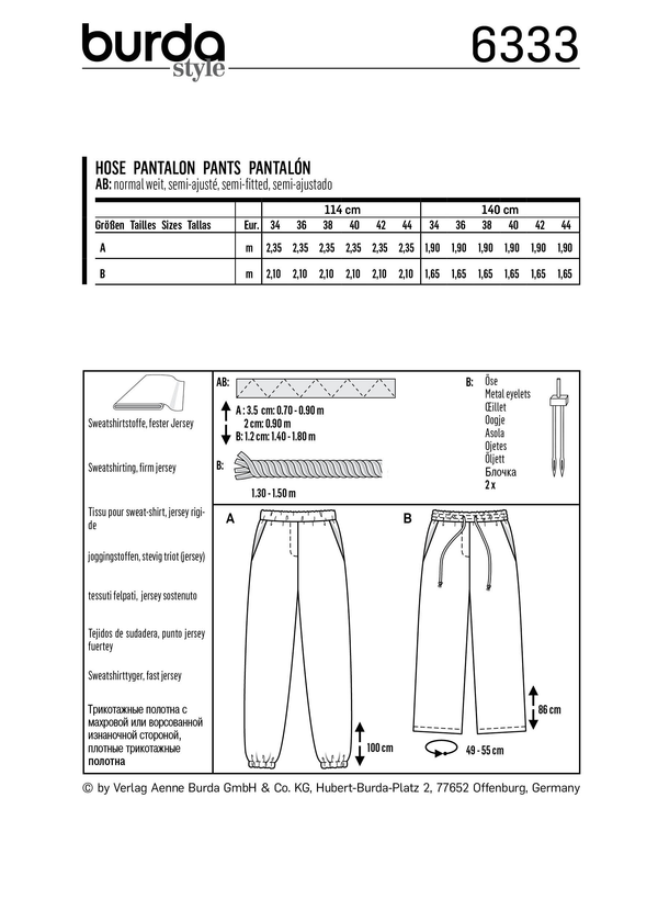 Burda Style Misses Skirt/Pants Sewing Pattern for Stylish Creations B6333