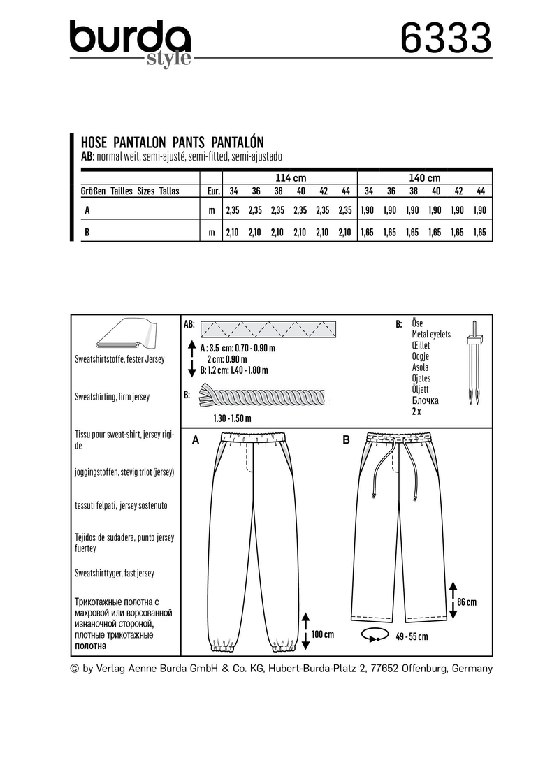 Burda Style Misses Skirt/Pants Sewing Pattern for Stylish Creations B6333