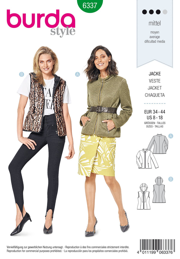 Burda Style Misses Jacket Sewing Pattern for Stylish Creations B6337