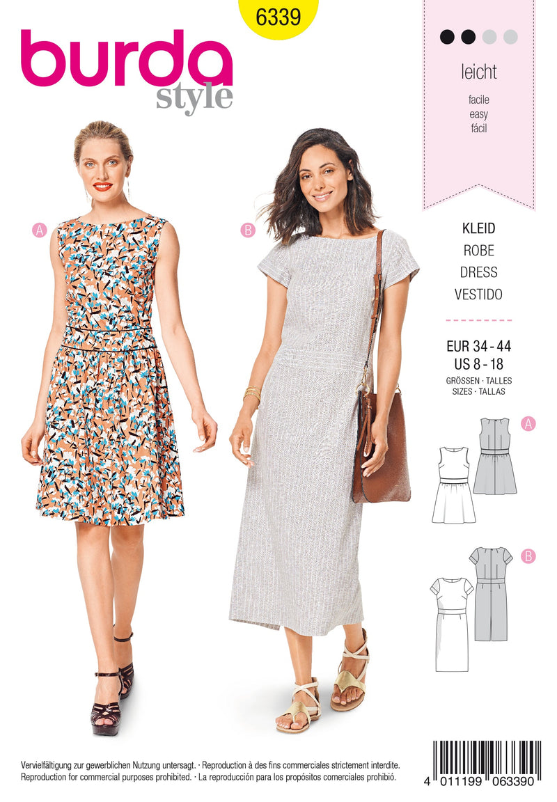 Burda Style Misses Dress Sewing Pattern for Stylish Creations B6339
