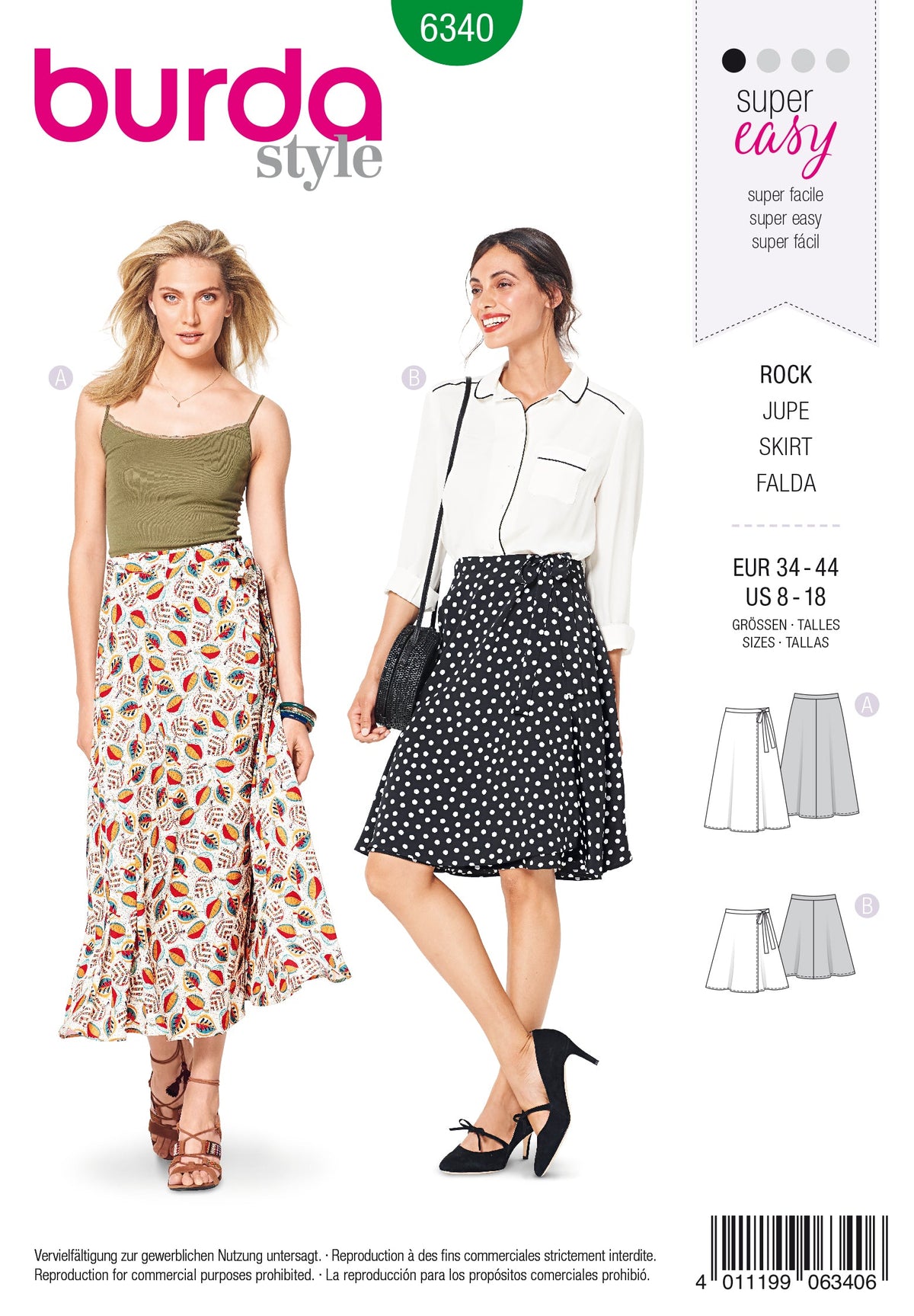 Burda Style Misses Skirt/Pants Sewing Pattern for Stylish Outfits B6340