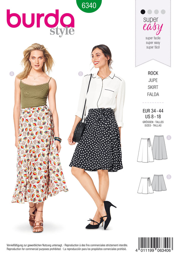 Burda Style Misses Skirt/Pants Sewing Pattern for Stylish Outfits B6340