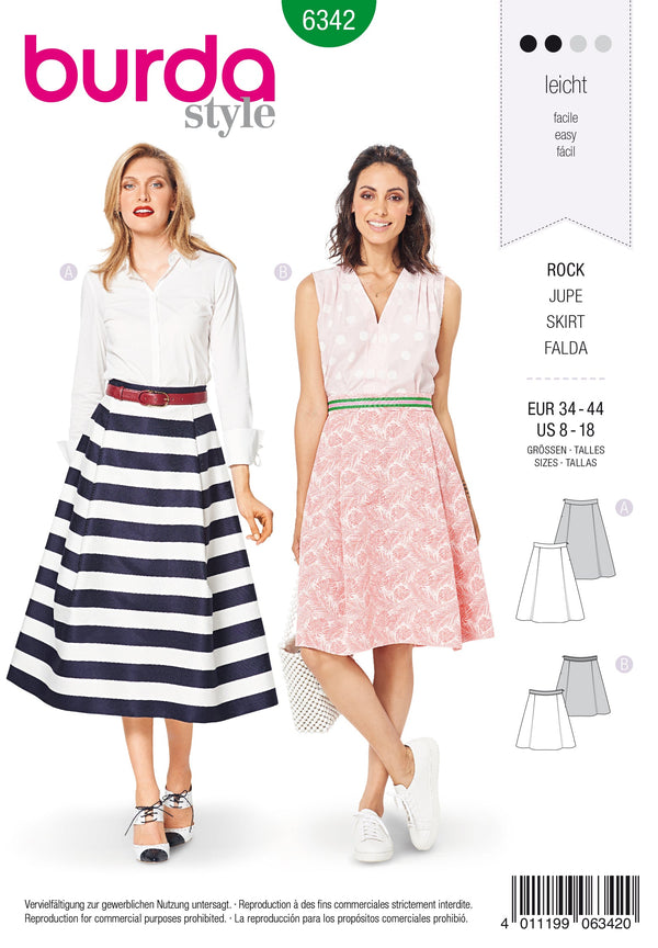 Burda Style Misses Skirt/Pants Sewing Pattern for Stylish Outfits B6342
