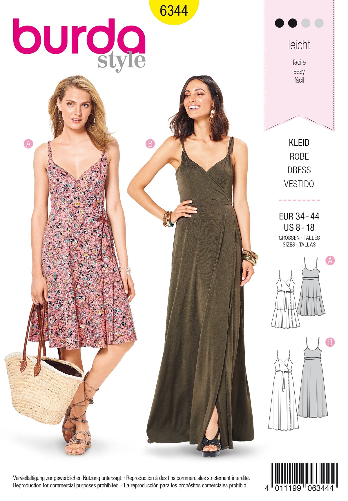 Burda Style Misses Dress Sewing Pattern for Stylish Creations B6344