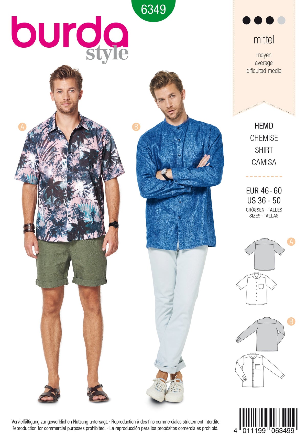 Burda Style Men's & Boys' Top/Vest Sewing Pattern B6349