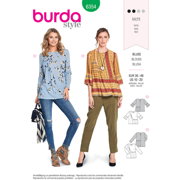 Burda Style Misses Top Vest Sewing Pattern for Stylish Creations B6354