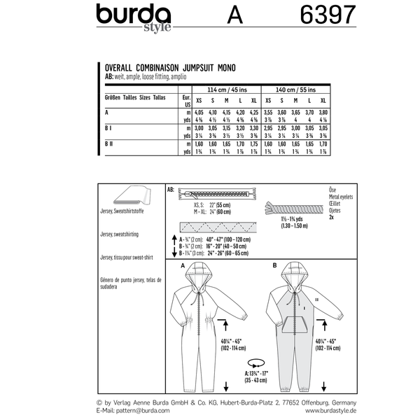 Burda Style Unisex Sportswear Sewing Pattern for Stylish Creations B6397