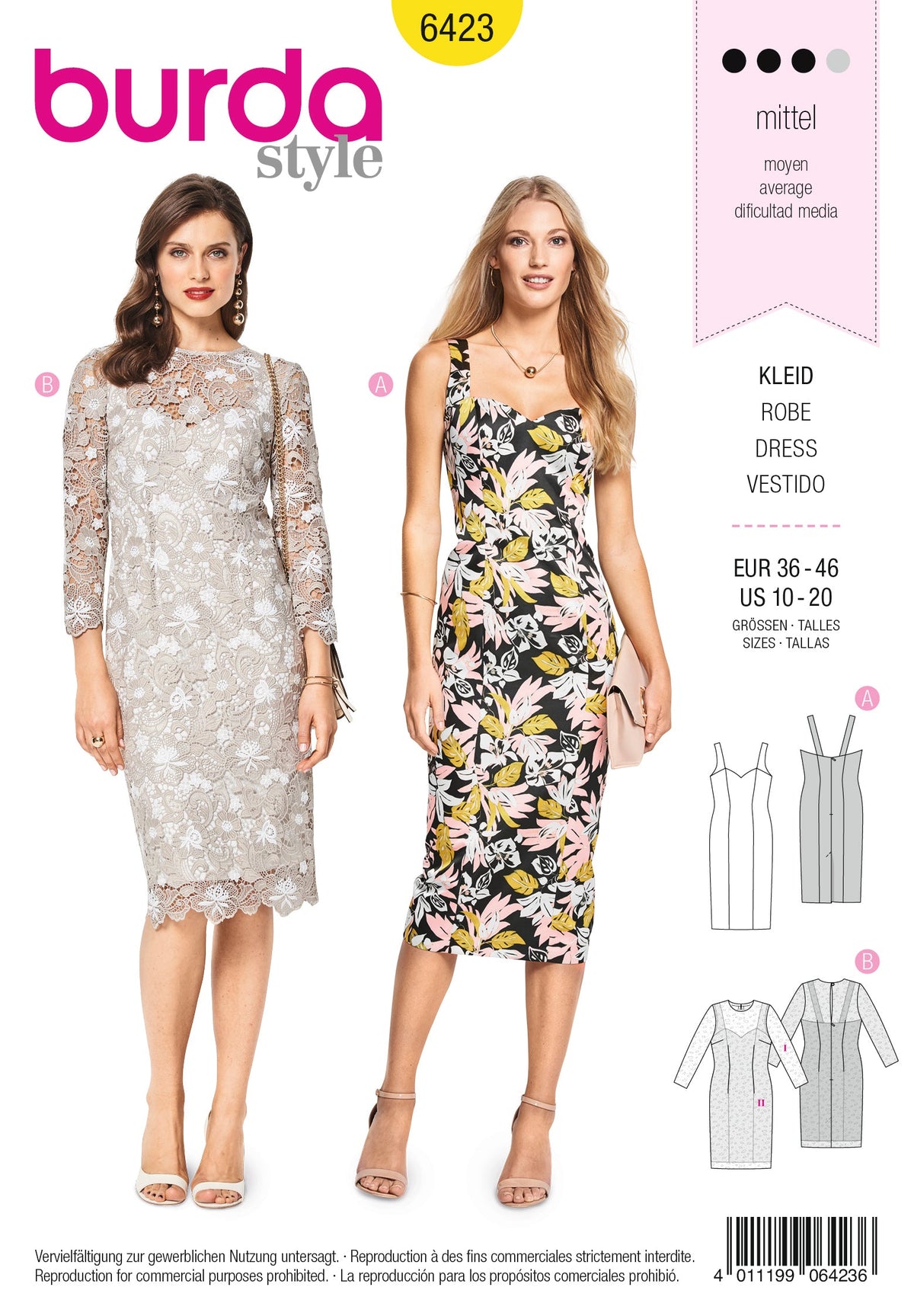 Burda Style Miss Dress Sewing Pattern for Stylish Creations B6423