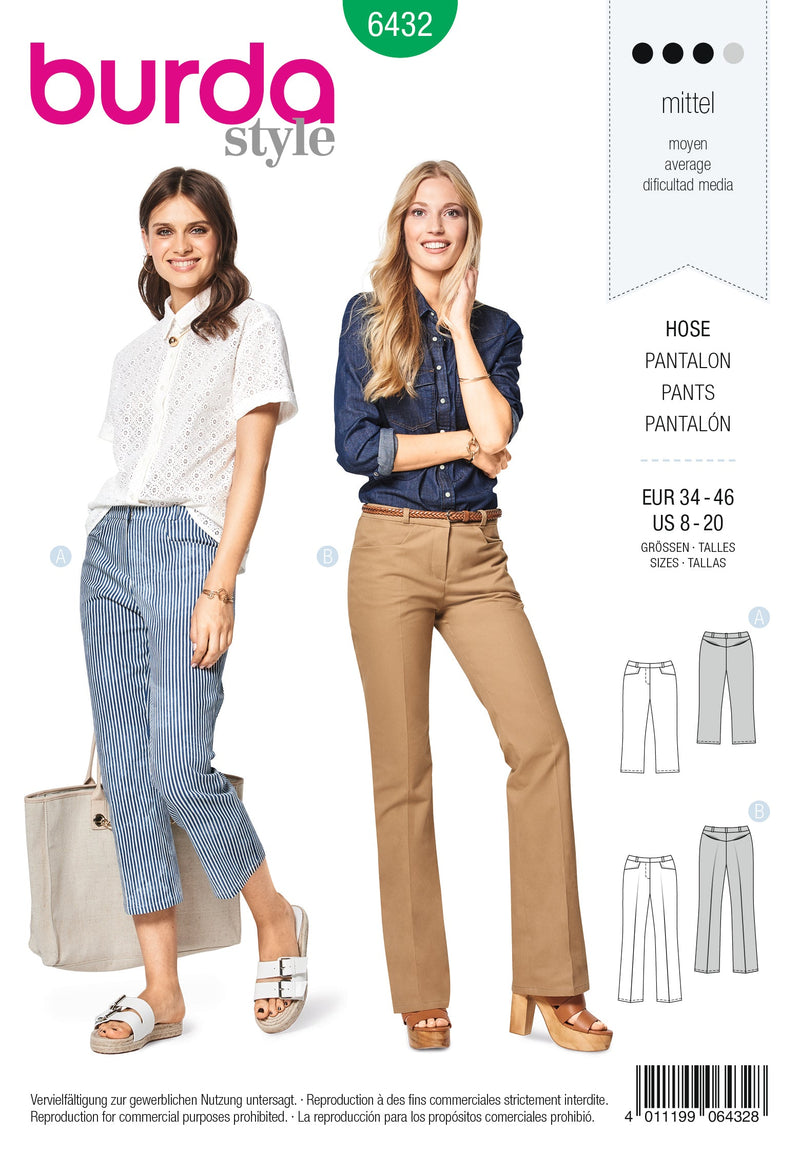 Burda Style Miss Pants Sewing Pattern for Stylish Creations B6432