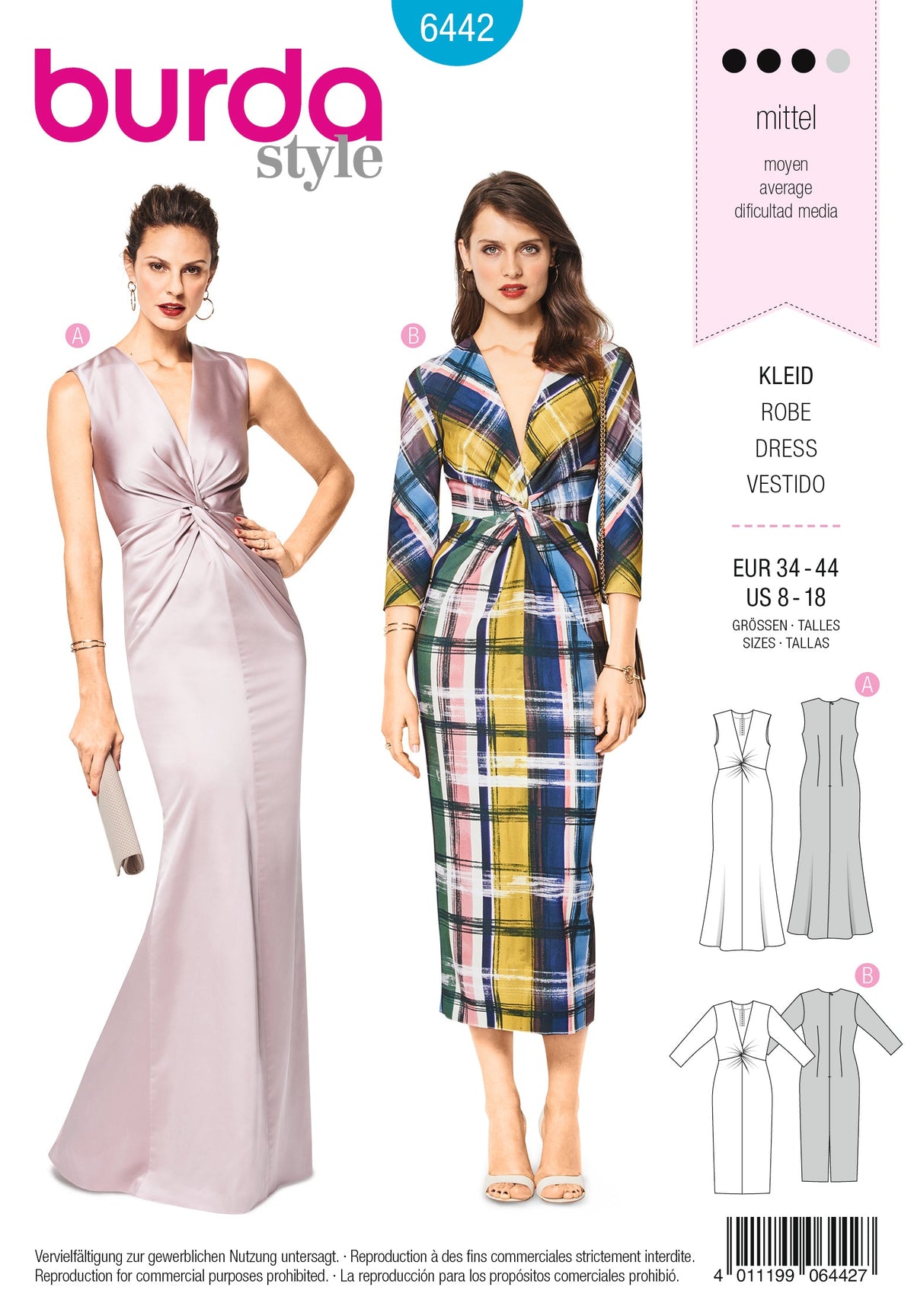 Burda Style Misses Dress Sewing Pattern for Stylish Creations B6442