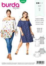 Burda Style Plus Size Tops Sewing Pattern for Stylish Creations B6446