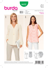 Burda Style Misses Blouse: Stylish Sewing Pattern for Fashionistas B6632