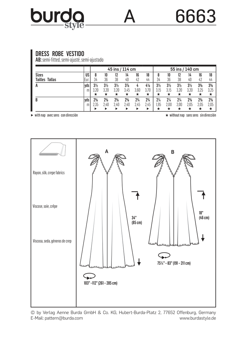 Burda Style Miss Dress Sewing Pattern for Stylish Creations B6663