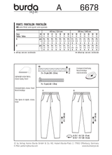 Burda Style Plus Pants Sewing Pattern for Stylish Creations B6678