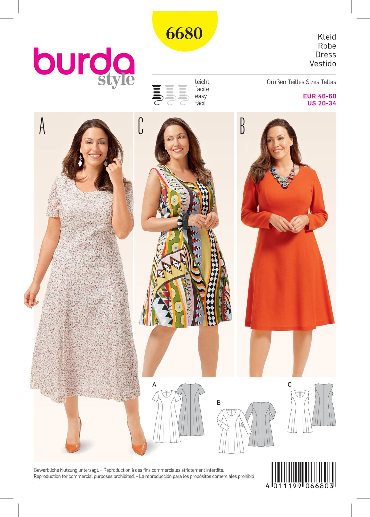 Burda Style Plus Dress: Stylish Sewing Pattern for Every Occasion B6680