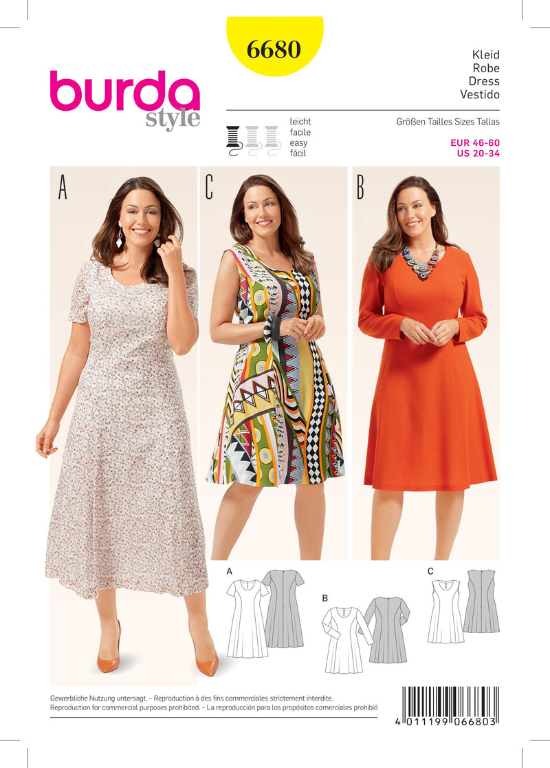 Burda Style Plus Dress: Stylish Sewing Pattern for Every Occasion B6680