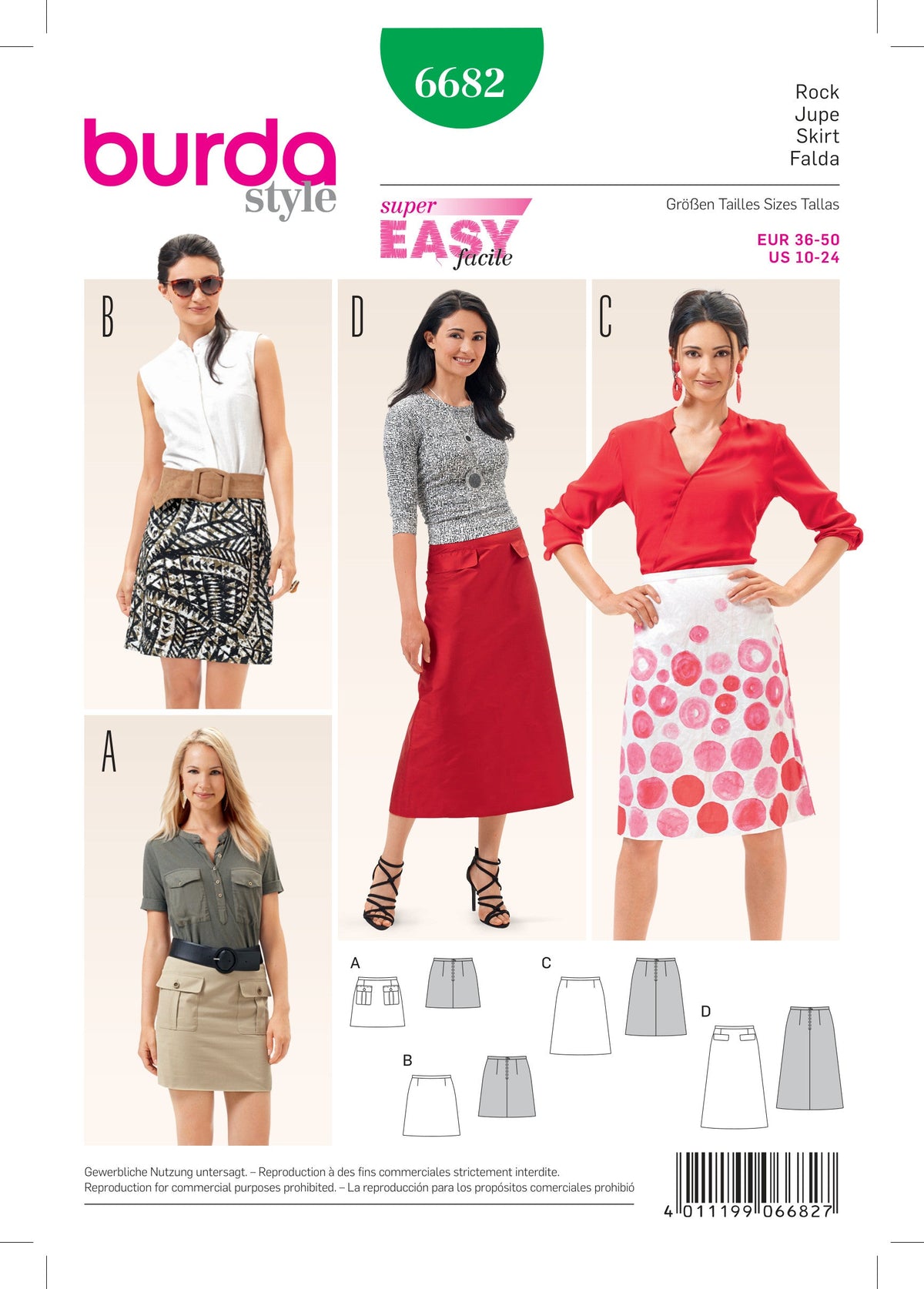 Burda Style Miss Skirt Sewing Pattern for Stylish Creations B6682