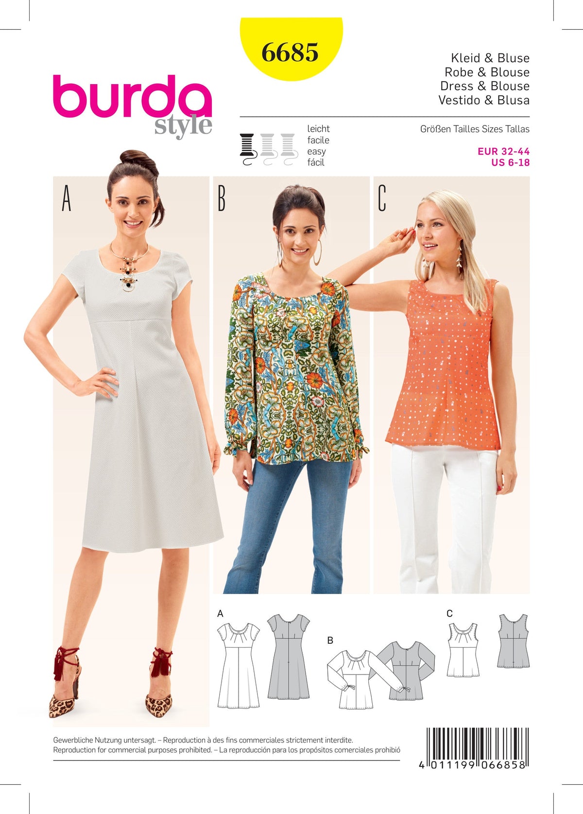 Burda Style Miss Dress Sewing Pattern for Stylish Creations B6685