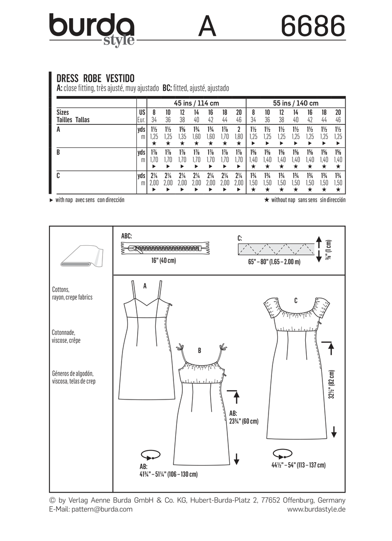 Burda Style Miss Dress Sewing Pattern for Stylish Creations B6686