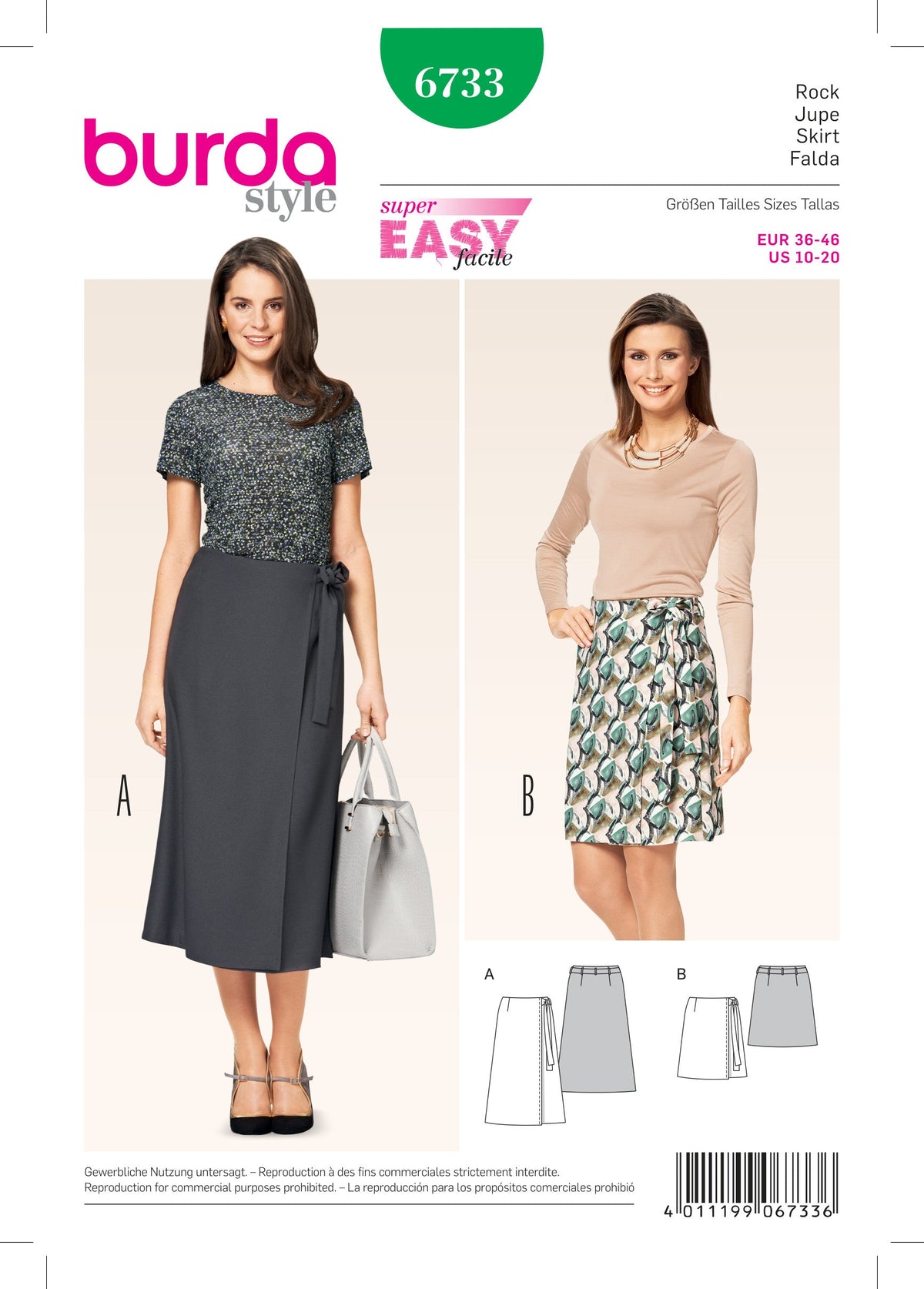 Burda Style Misses Skirt Sewing Pattern for Stylish Creations B6733