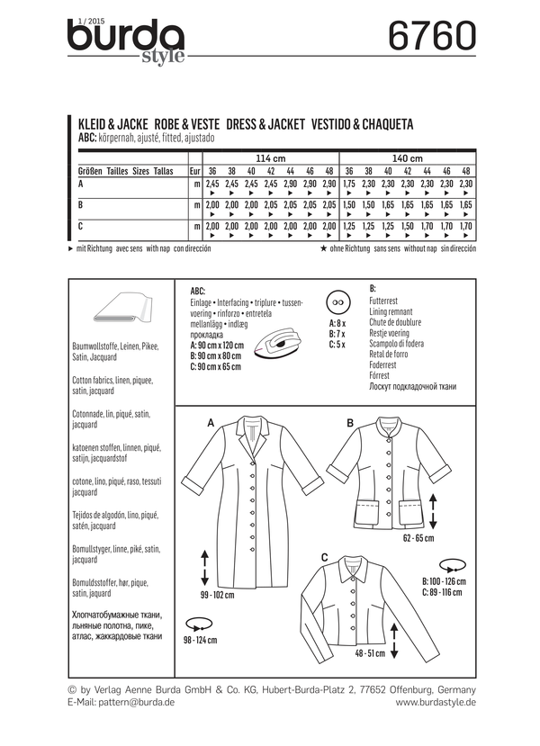 Burda Style Dress Misses Sewing Pattern for Stylish Creations B6760