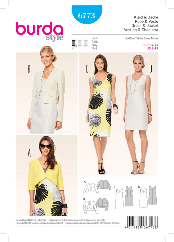 Burda Style Dress Misses Sewing Pattern for Stylish Creations B6773