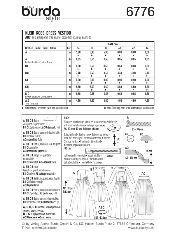 Burda Style Dress Misses Sewing Pattern for Stylish Creations B6776