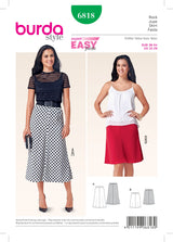Burda Style Skirt/Pants Misses Sewing Pattern for Stylish Outfits B6818