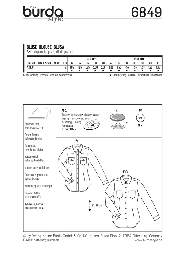 Burda Style Top/Vest Misses Sewing Pattern for Stylish Creations B6849