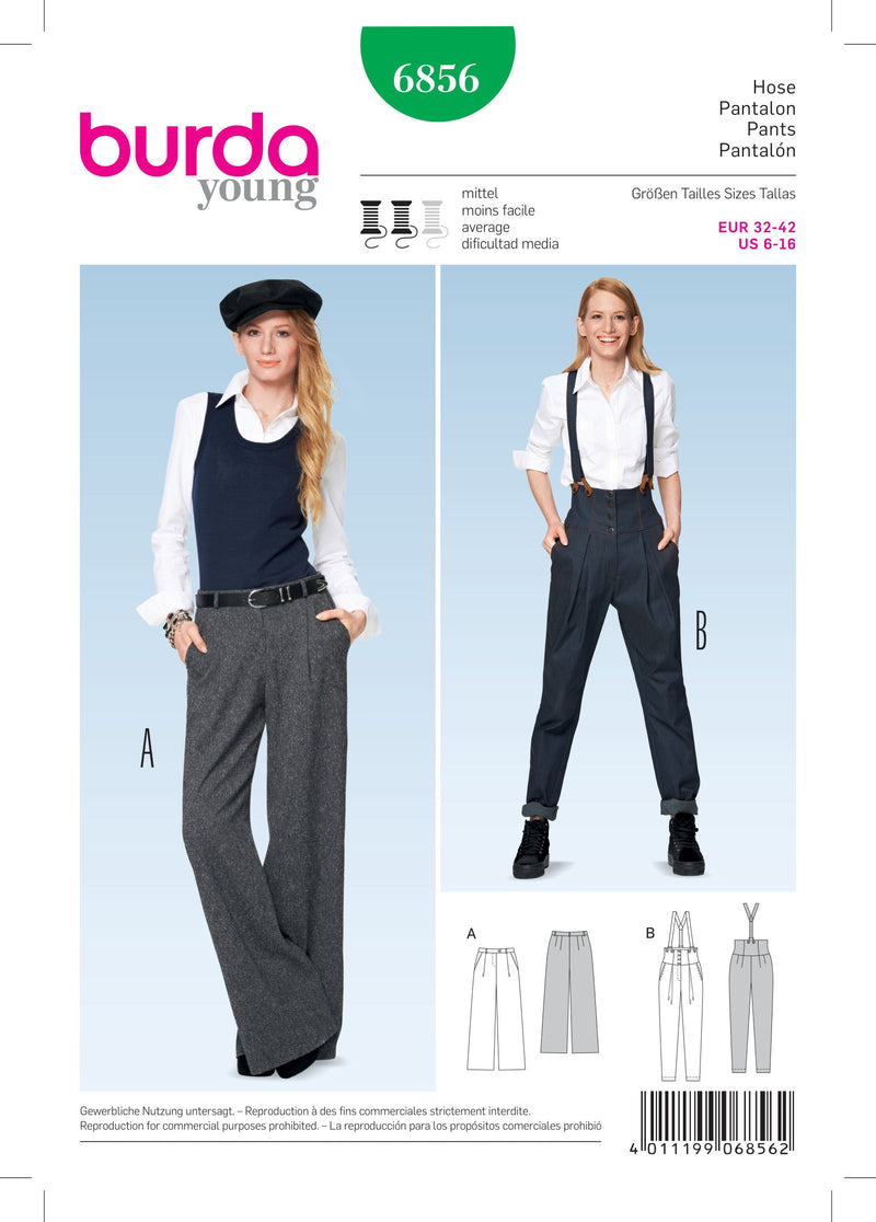 Burda Style Skirt/Pants Misses Sewing Pattern for Stylish Creations B6856