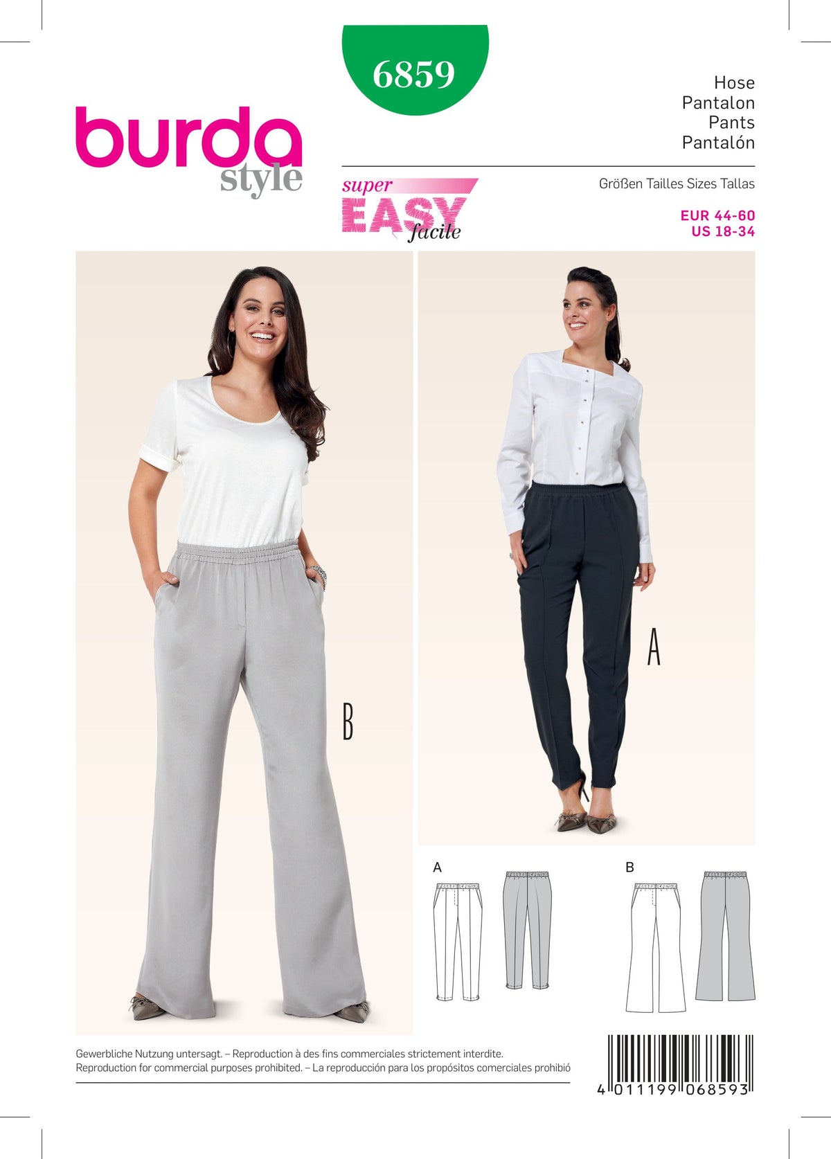 Burda Style Plus Size Skirt and Pants Sewing Pattern B6859