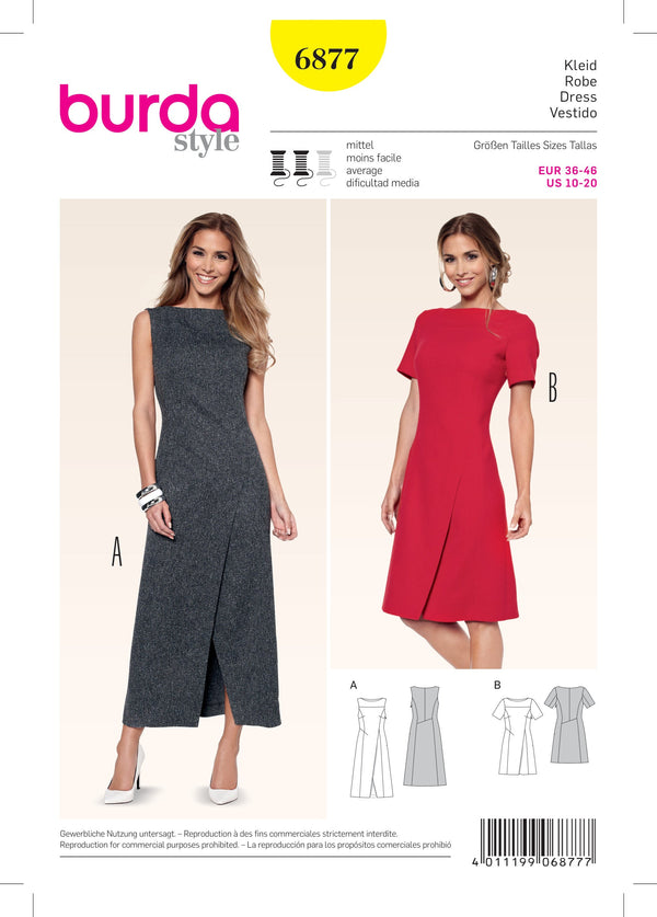 Burda Style Dress Misses Sewing Pattern for Stylish Creations B6877