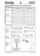 Burda Style Costume Misses Sewing Pattern for Creative Projects B6887