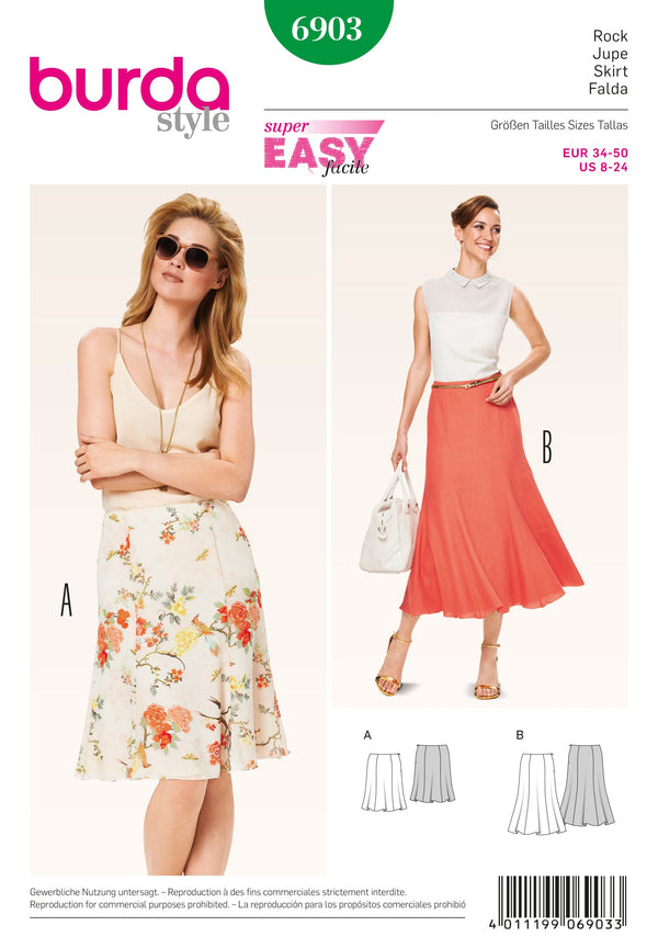 Burda Style Skirts Sewing Pattern for Stylish Creations B6903