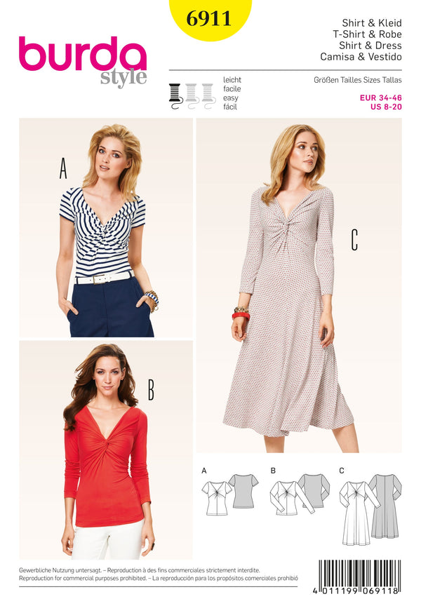 Burda Style Dresses: Stylish Sewing Pattern for Fashion Enthusiasts B6911