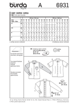 Burda Style Menswear Sewing Pattern for Stylish Creations B6931