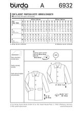 Burda Style Menswear Sewing Pattern for Stylish Creations B6932