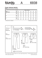 Burda Style Stylish Pants Sewing Pattern for Fashion Enthusiasts B6938